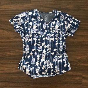 Floral scrub top